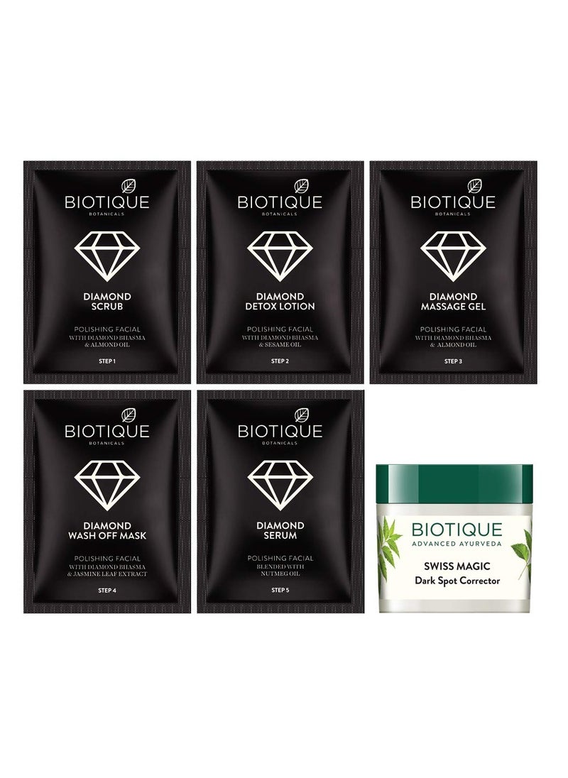 Biotique Diamond Instant Bright & Radiant Complexion Facial Kit, 65g