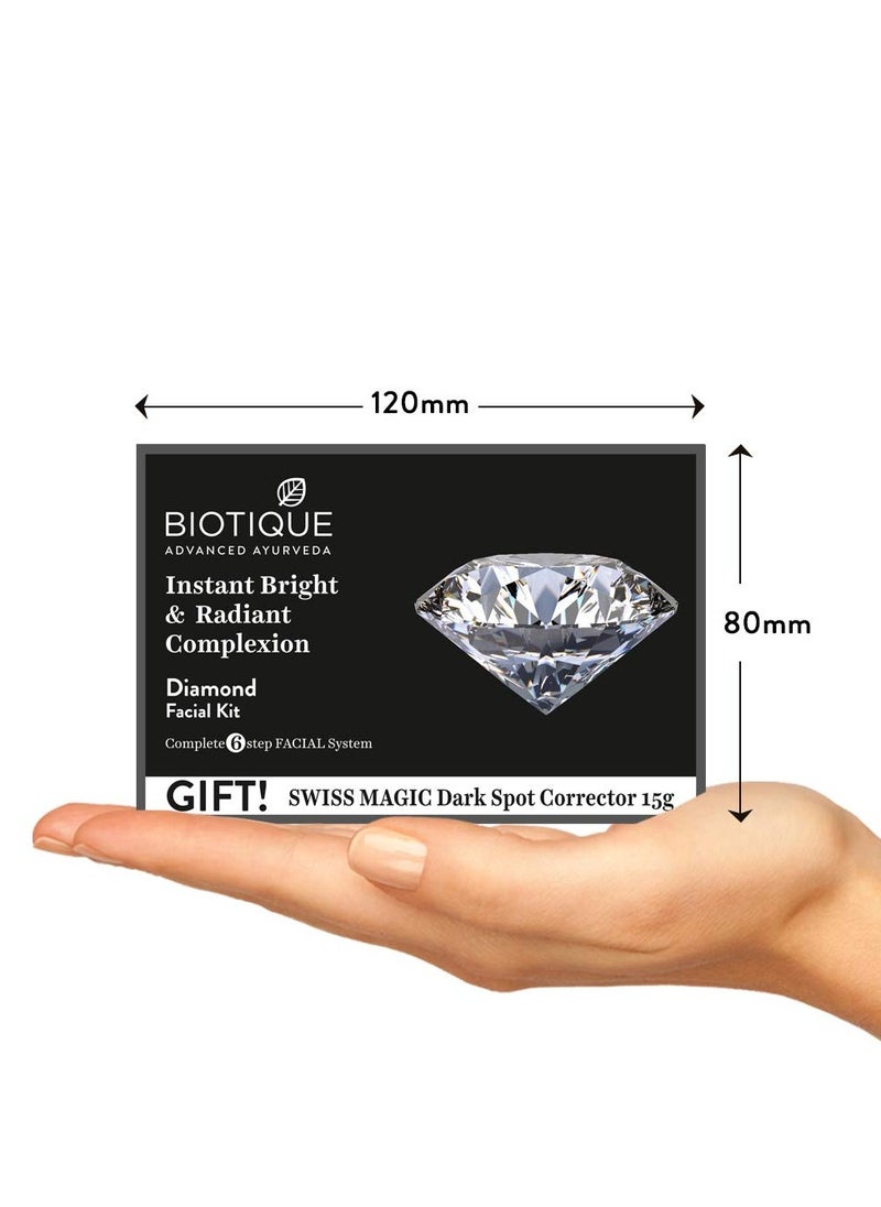 Biotique Diamond Instant Bright & Radiant Complexion Facial Kit, 65g