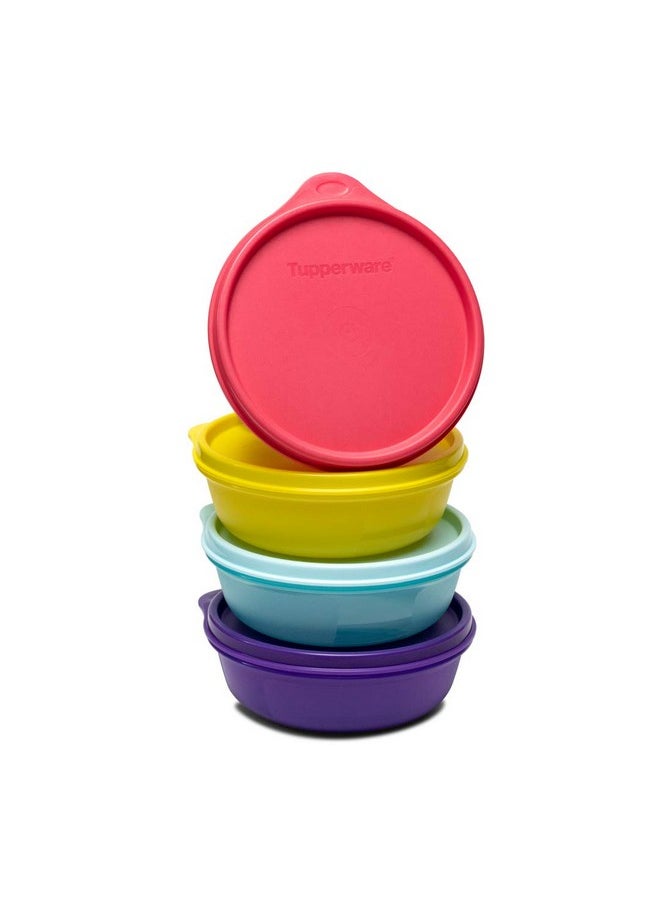 Tupperware Buddy Bowl Set, 300ml, 4 Pieces, Assorted, Plastic, Multicolour