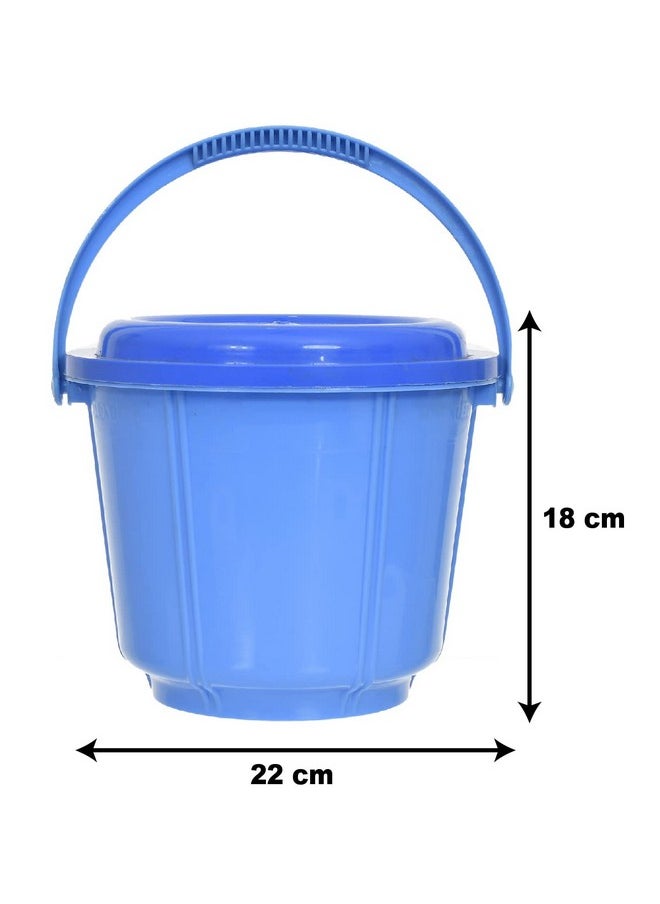 Kuber Industries Small Multiuses Plastic Kitchen & Pantry Storage Container/Bucket with Handle & Lid, 5 Liter (Blue)-47KM01229