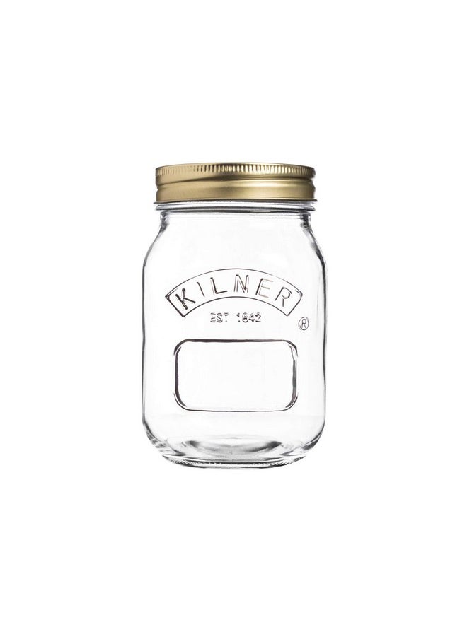 Kilner Borosilicate Preservative Jar 500ml, Preserving Jars with Screw Lids for Storing and Preserving Healthy, Home Grown Foods, 100% Leak-Proof, Dishwasher Safe.