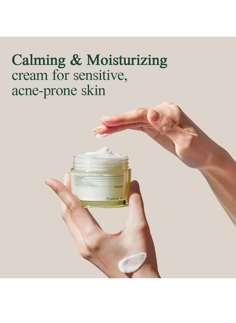 Calming Moisture Barrier Cream Instantly Soothes Sensitive Skin Hyaluronic Acid and Ceramide for Hydration Vegan Korean Skincare 50ml