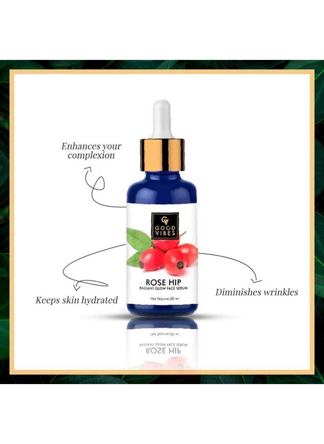 Rose Hip Radiant Glow Face Serum, 30 Ml Light Weight Non Greasy Moisturizing Formula For All Skin Types, Natural, No Parabens & Sulphates, No Animal Testing