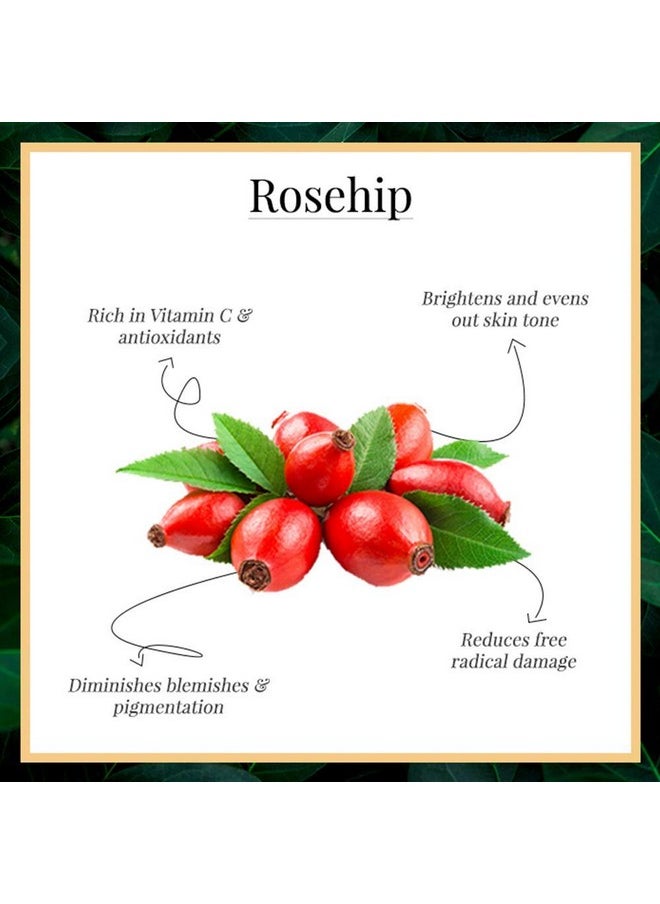 Rose Hip Radiant Glow Face Serum, 30 Ml Light Weight Non Greasy Moisturizing Formula For All Skin Types, Natural, No Parabens & Sulphates, No Animal Testing