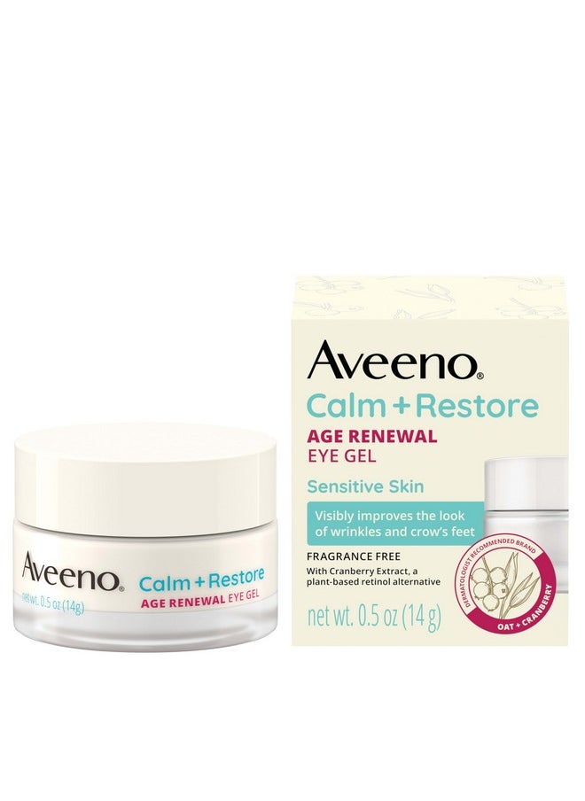 Aveeno Calm + Restore Age Renewal Anti-Wrinkle Face Serum, Anti Aging Serum with Nourishing Oat & Cranberry Extract Visibly Improves the Look of Fine Lines, Fragrance Free, 1.0 fl. Oz