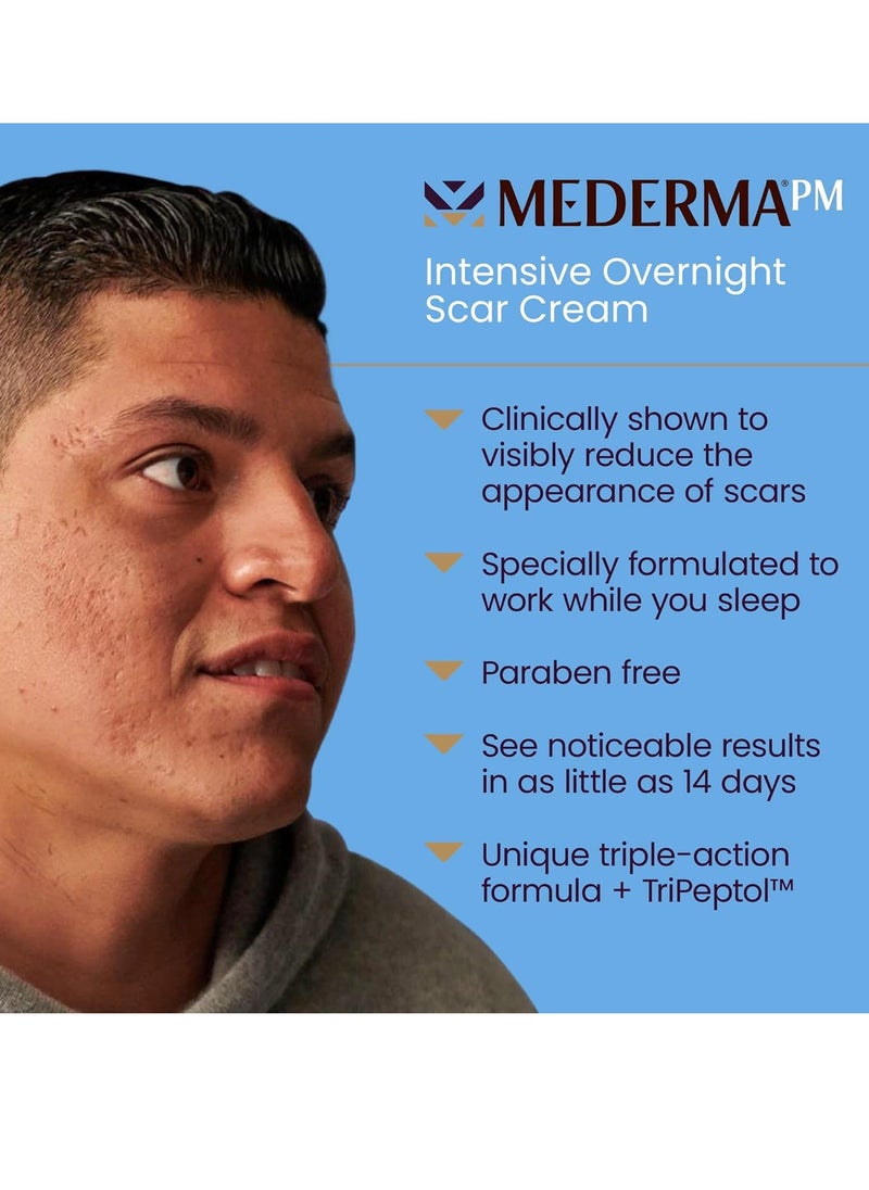 PM Intensive Overnight Scar Cream Works with Skins Nighttime Regenerative Activity Clinically Shown to Make Scars Smaller and Less Visible 28g