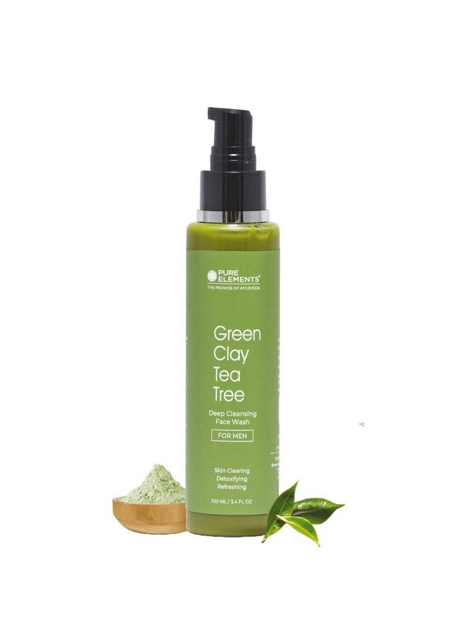 Green Clay Teatree Face Wash For Men Skin Deep Cleansing I Detoxifying I Refreshing 100Ml