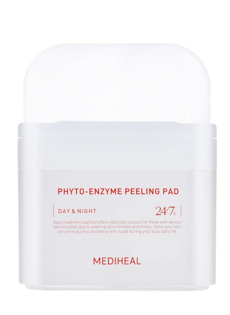 MEDIHEAL Phyto Enzyme Peeling Pad - Vegan Face Resurfacing Pore Tightening Gauze Pads with LHA & Papaya Enzym to Control Sebum - Exfoliating Pads for Dead Skin Cells, 90 Pads