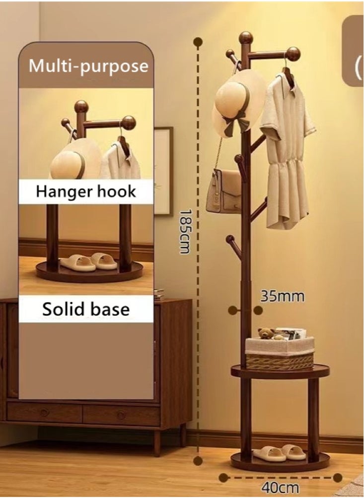 1-Piece Standing Cloth Rack Clothes Organizer Clothes And Coat Hanger Rack Wood Brown 40x185 cm