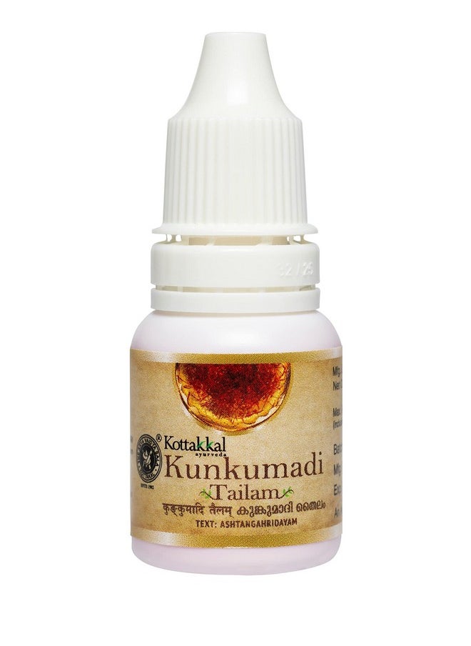 Kottakkal ayurveda Unisex Adult Kunkumadi Tailam-10 Ml Ideal For Beautiful Skin, Good Fresh Massage Oil For Face And Body (Pack Of 1)