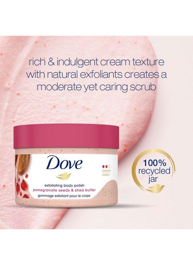 Body Polish Exfoliating Scrub, Moisturizing Shea Butter And Pomegranate Seeds | Nourishes & Conditions Soft Skin | Sulphate Free, 298Gm