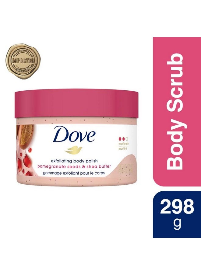 Body Polish Exfoliating Scrub, Moisturizing Shea Butter And Pomegranate Seeds | Nourishes & Conditions Soft Skin | Sulphate Free, 298Gm