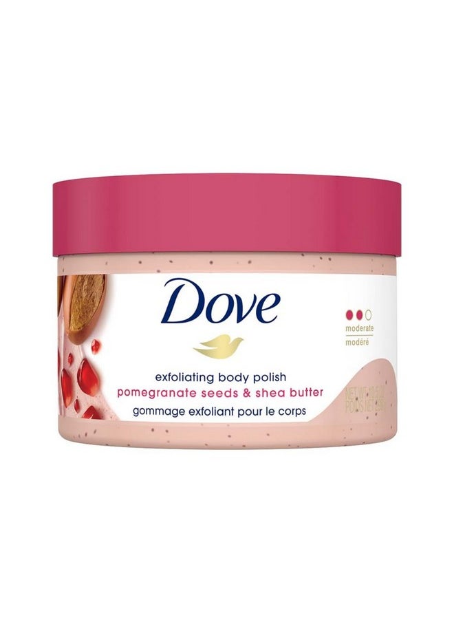 Body Polish Exfoliating Scrub, Moisturizing Shea Butter And Pomegranate Seeds | Nourishes & Conditions Soft Skin | Sulphate Free, 298Gm