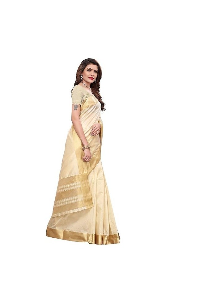 Accessorize Kingdom  Women Cotton Silk Standard Length Saree