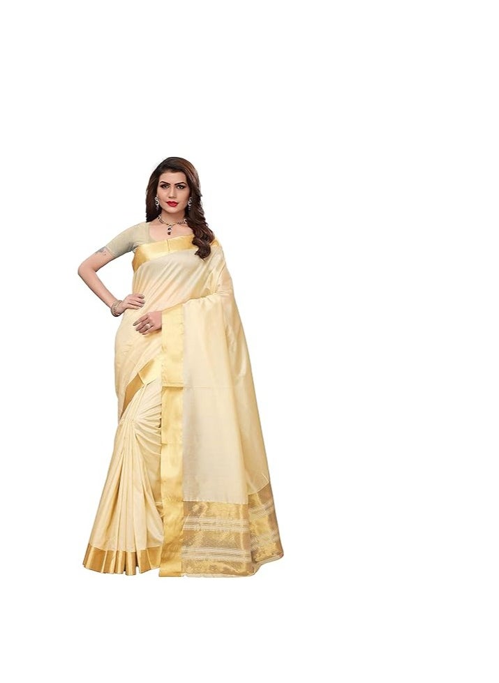 Accessorize Kingdom  Women Cotton Silk Standard Length Saree