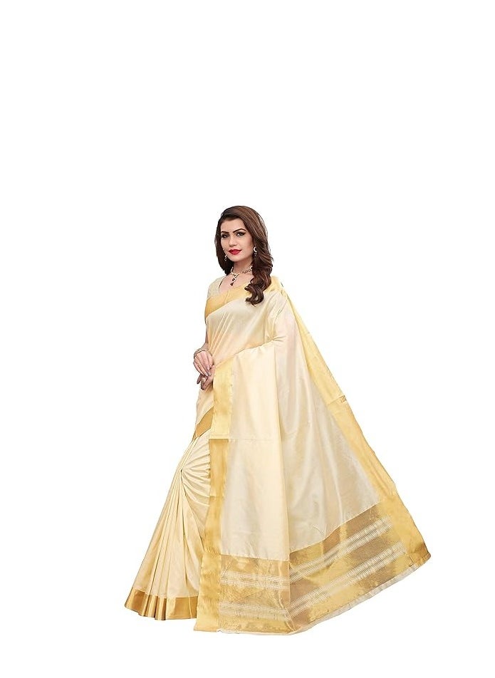 Accessorize Kingdom  Women Cotton Silk Standard Length Saree