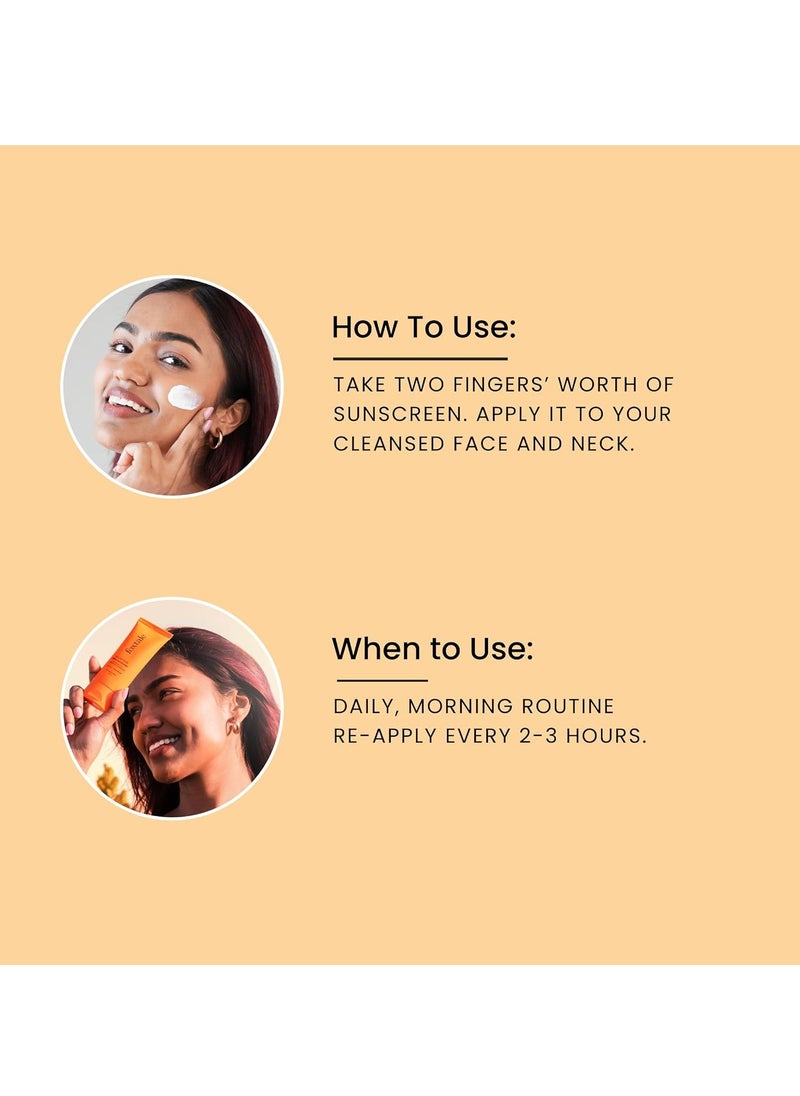 FoxTale - (Pack Of 2) Essentials Daily Glow Sunscreen Spf 50 Sunscreen Vitamin C & Niacinamide, Uva & Uvb Filters-Clinically Proven Brightening Ingredients, No White Cast, Non-Greasy Formula, 50 Ml