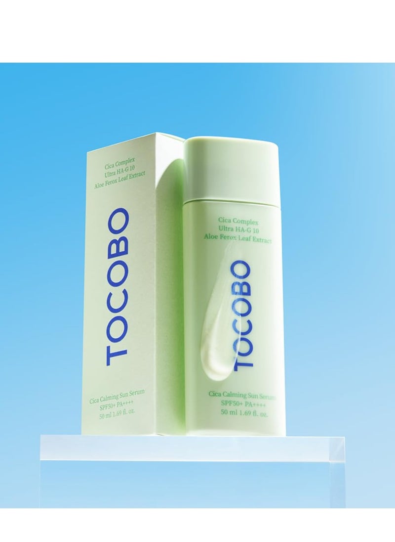 TOCOBO Cica Calming Sun Serum SPF50 PA++++ 50 ml 1.69 fl. oz - Fermented Cica Complax, Cape Aloe Leaf Extract, Soothing Overheated Skin, Reduces Skin Tempetature