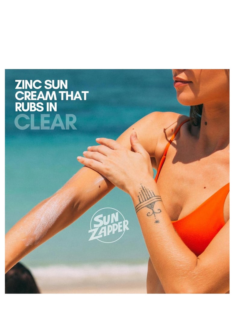 Sun Zapper Clear Zinc Sunscreen SPF 50+ 3.4 oz (100mL)