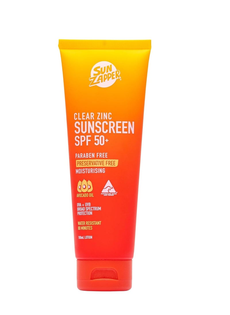 Sun Zapper Clear Zinc Sunscreen SPF 50+ 3.4 oz (100mL)