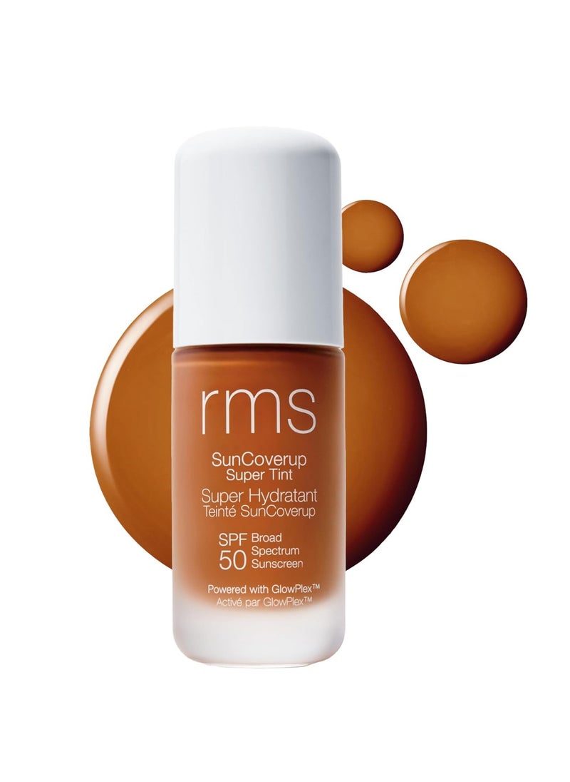 RMS Beauty SunCoverup Super Tint Broad Spectrum SPF 50 Sunscreen - Skin Tint Non Nano Zinc Oxide Mineral Sunscreen, Glowy Tinted Moisturizer with SPF