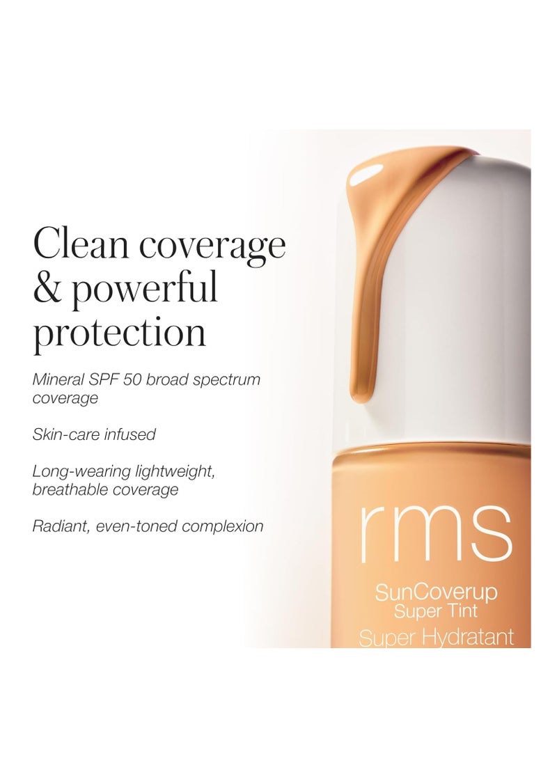 RMS Beauty SunCoverup Super Tint Broad Spectrum SPF 50 Sunscreen - Skin Tint Non Nano Zinc Oxide Mineral Sunscreen, Glowy Tinted Moisturizer with SPF