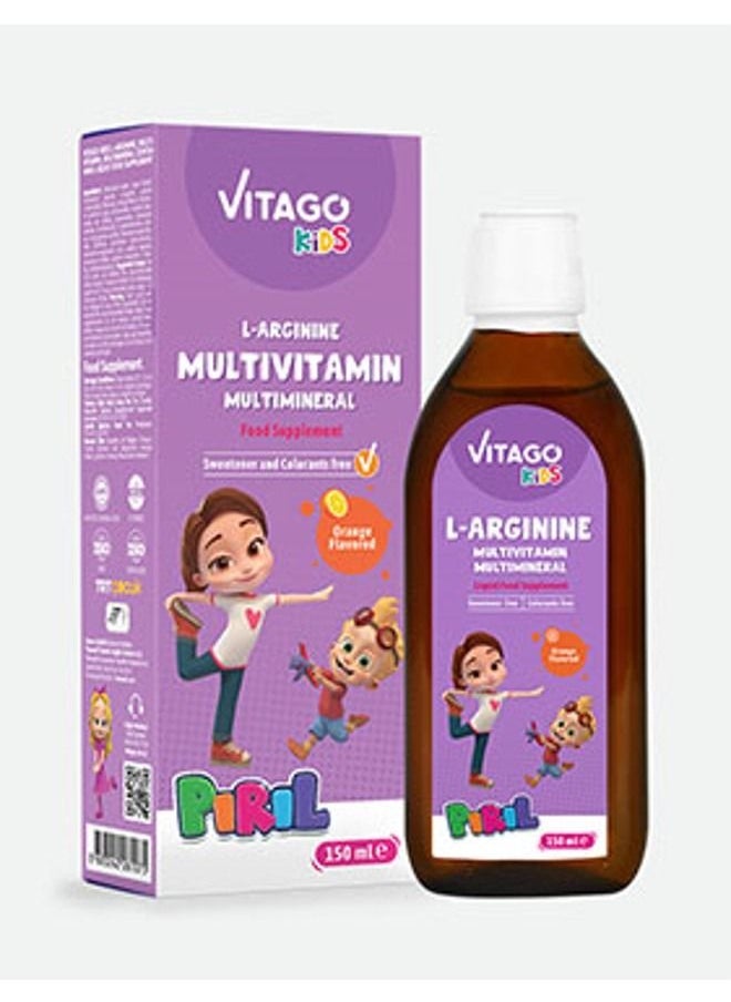 Kids L-Arginine Growth Syrup to Increase Height and Multivitamin for Girls - 150ml