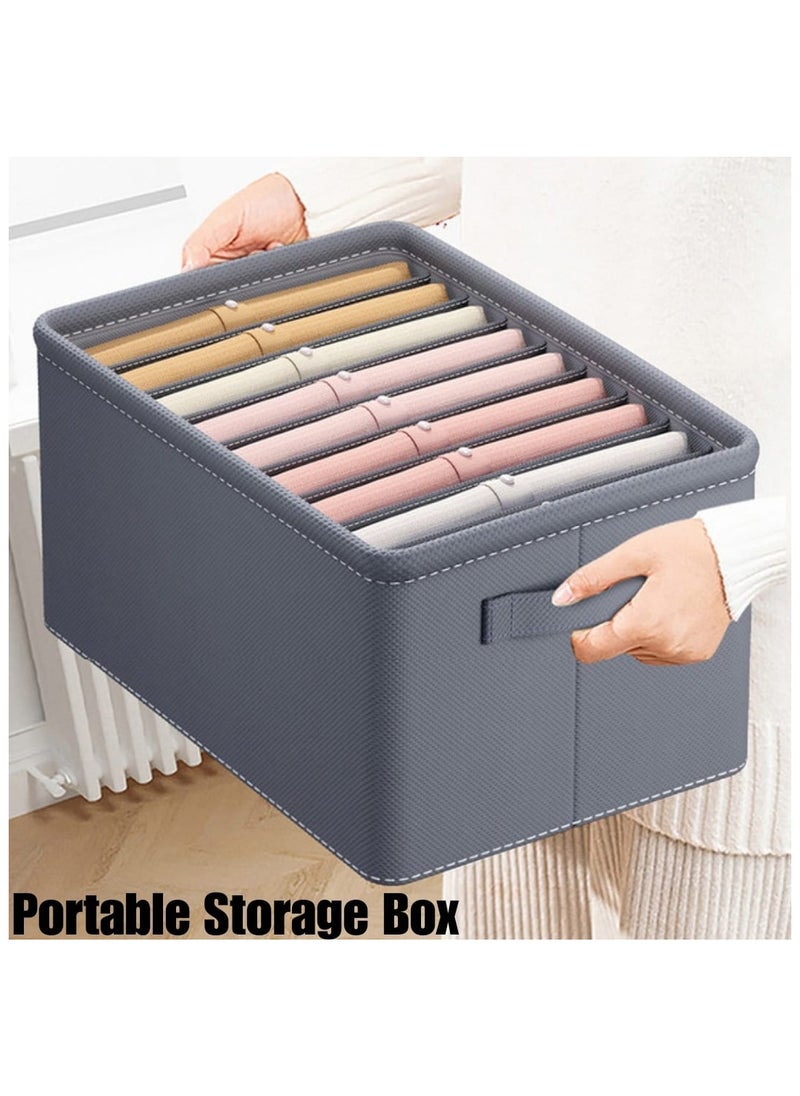 Wardrobe Clothes Organizers and Storage - 6PCS Cloth Organizer with 6 Grids- Cloth Storage Organizer Boxes- 35L Fabric Bedroom Closet Organizer- Organizer Box Storage