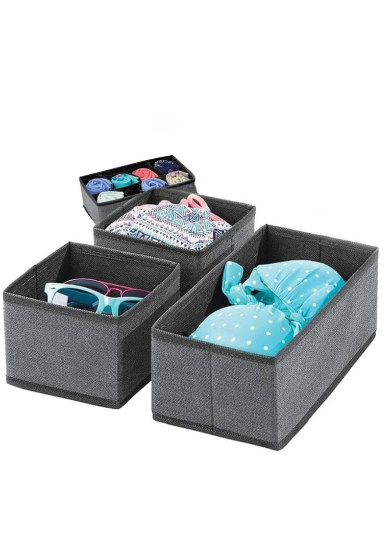 Wardrobe Clothes Organizers and Storage - 6PCS Cloth Organizer with 6 Grids- Cloth Storage Organizer Boxes- 35L Fabric Bedroom Closet Organizer- Organizer Box Storage