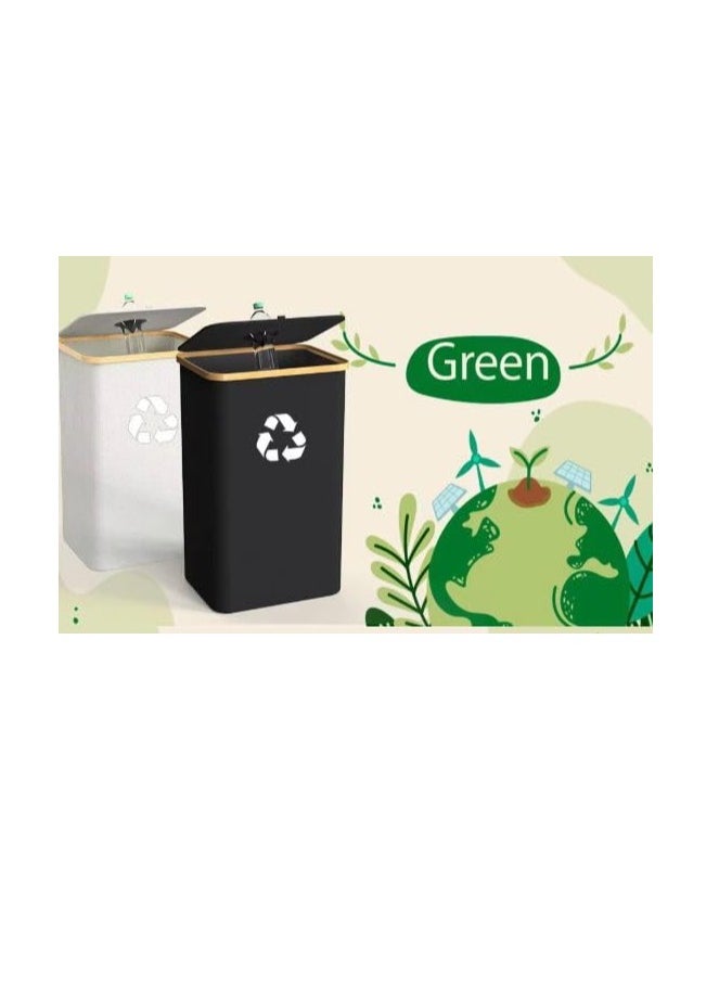 DECORHILLS Removable Recycling Bin for Kitchen, Separate Recycling Waste Bin with Reusable Inner Bag for Home, Office Large Capacity 100L Recycle Bin with Lid Reusable Inner Bag Bottle Waste Plastic