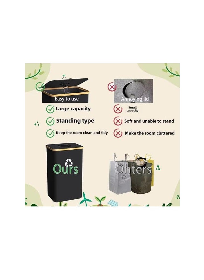 DECORHILLS Removable Recycling Bin for Kitchen, Separate Recycling Waste Bin with Reusable Inner Bag for Home, Office Large Capacity 100L Recycle Bin with Lid Reusable Inner Bag Bottle Waste Plastic