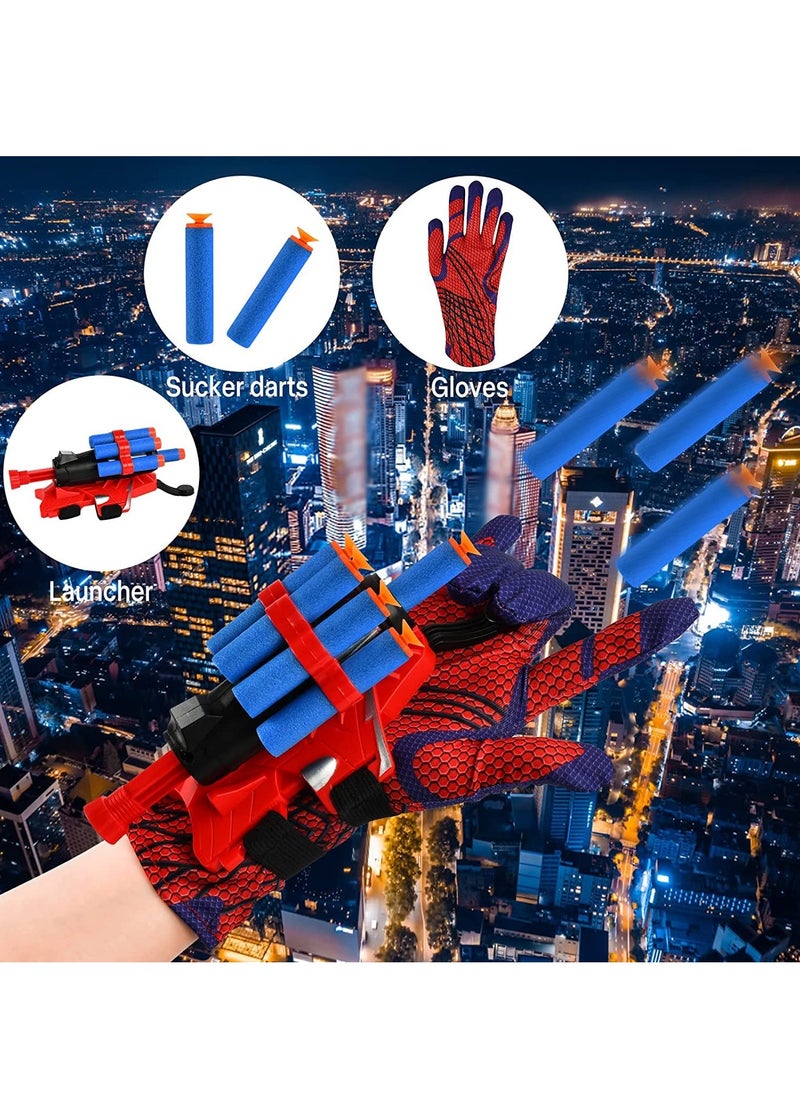 Launcher Gloves for Spiderman, Super Hero Web Shooter for Kids, Spider Shooter Toy, Spider-Man Launcher Gloves Educational Toys, Spider Launcher Wrist Toys Costume Cosplay Super Hero Toys Gift