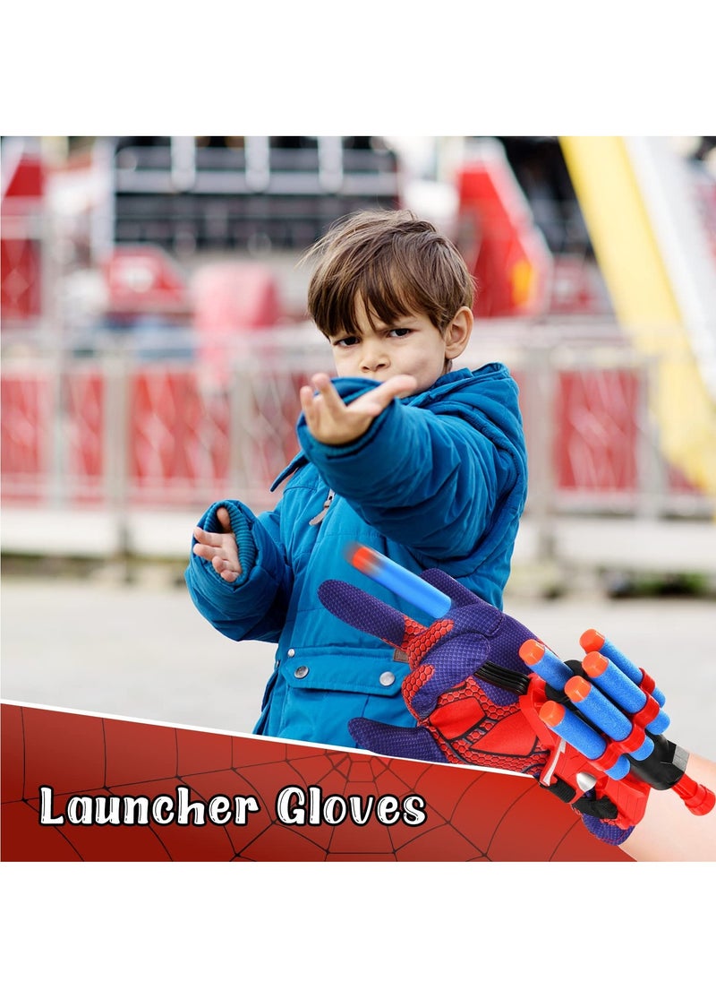 Launcher Gloves for Spiderman, Super Hero Web Shooter for Kids, Spider Shooter Toy, Spider-Man Launcher Gloves Educational Toys, Spider Launcher Wrist Toys Costume Cosplay Super Hero Toys Gift