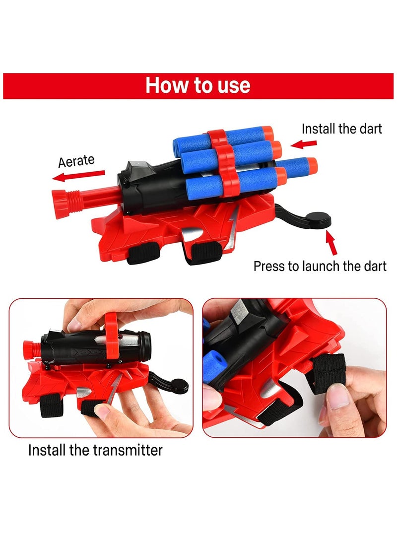 Launcher Gloves for Spiderman, Super Hero Web Shooter for Kids, Spider Shooter Toy, Spider-Man Launcher Gloves Educational Toys, Spider Launcher Wrist Toys Costume Cosplay Super Hero Toys Gift