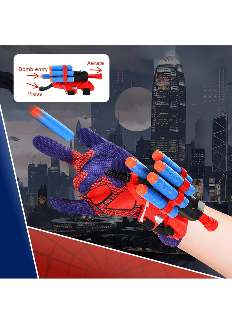 Launcher Gloves for Spiderman, Super Hero Web Shooter for Kids, Spider Shooter Toy, Spider-Man Launcher Gloves Educational Toys, Spider Launcher Wrist Toys Costume Cosplay Super Hero Toys Gift