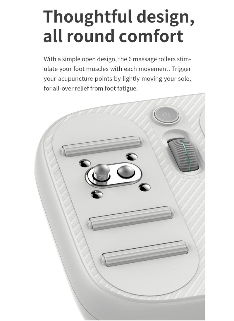 Foot Massager /Cordless and Portable / Six Massage Rollers / Simple Control with One Foot / Improve Blood Circulation in Legs / Office / Car / Home Portable Electric Foot Massager - White