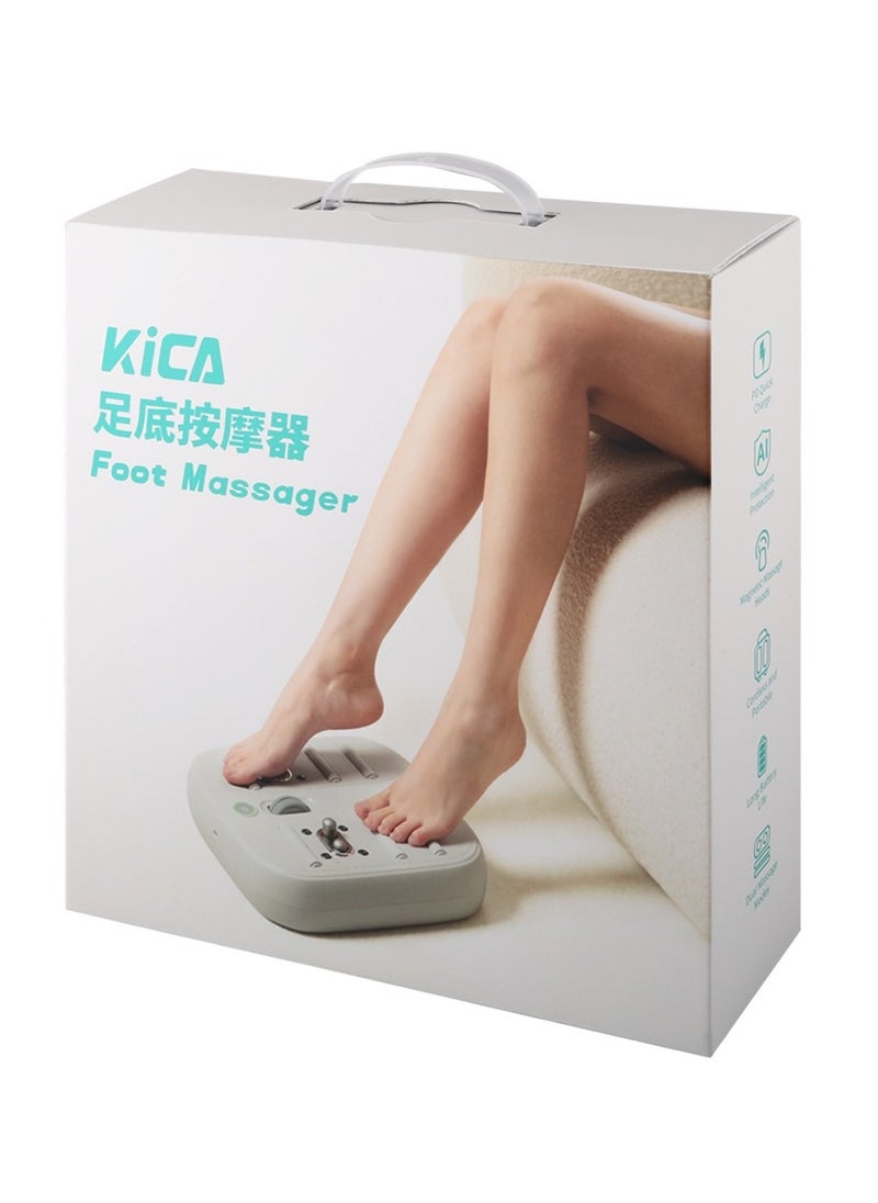Foot Massager /Cordless and Portable / Six Massage Rollers / Simple Control with One Foot / Improve Blood Circulation in Legs / Office / Car / Home Portable Electric Foot Massager - White