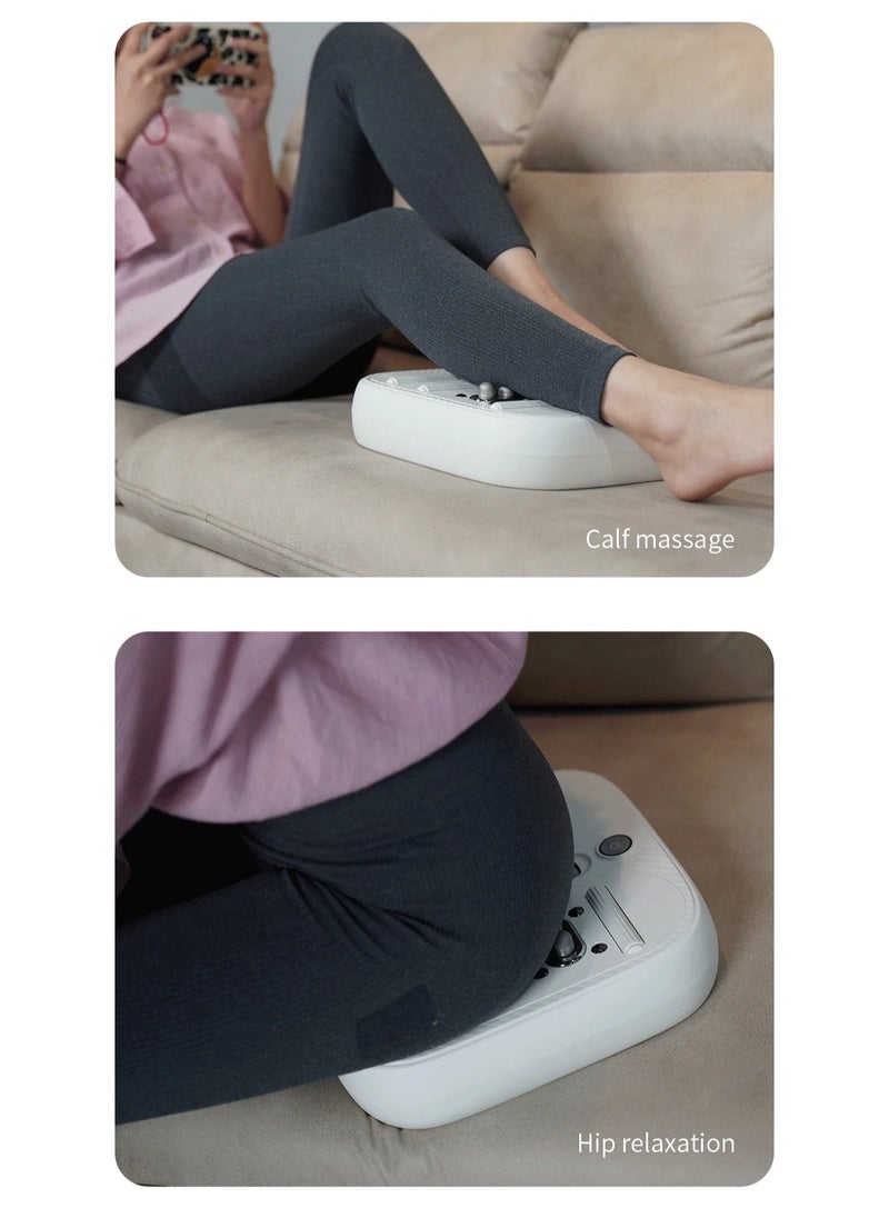 Foot Massager /Cordless and Portable / Six Massage Rollers / Simple Control with One Foot / Improve Blood Circulation in Legs / Office / Car / Home Portable Electric Foot Massager - White