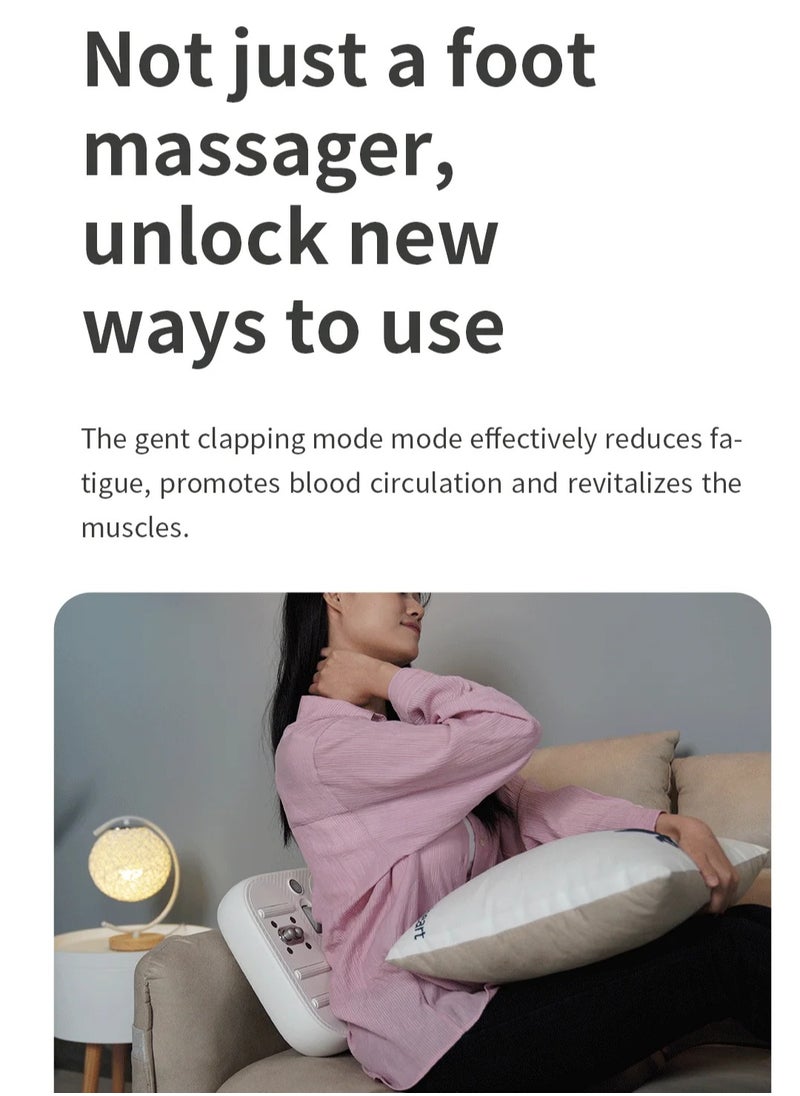 Foot Massager /Cordless and Portable / Six Massage Rollers / Simple Control with One Foot / Improve Blood Circulation in Legs / Office / Car / Home Portable Electric Foot Massager - White