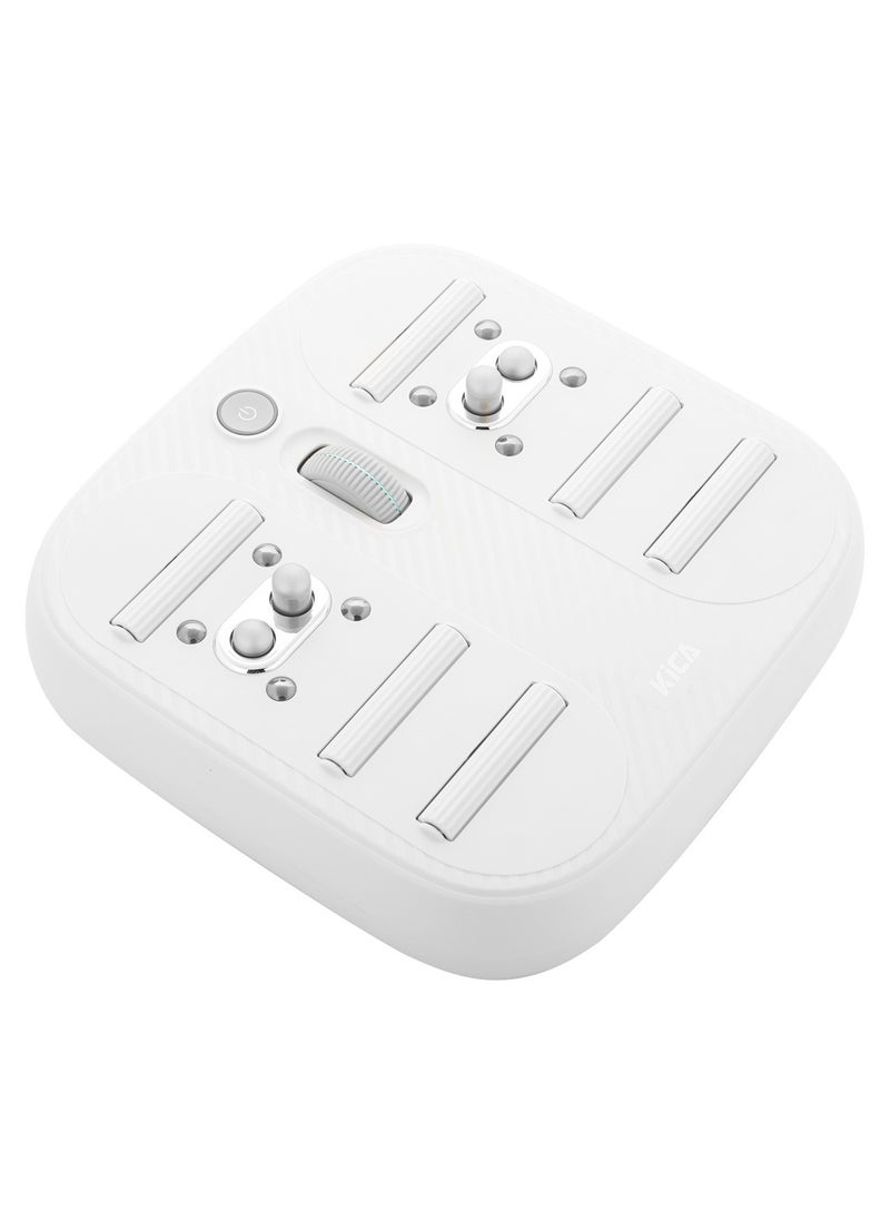 Foot Massager /Cordless and Portable / Six Massage Rollers / Simple Control with One Foot / Improve Blood Circulation in Legs / Office / Car / Home Portable Electric Foot Massager - White
