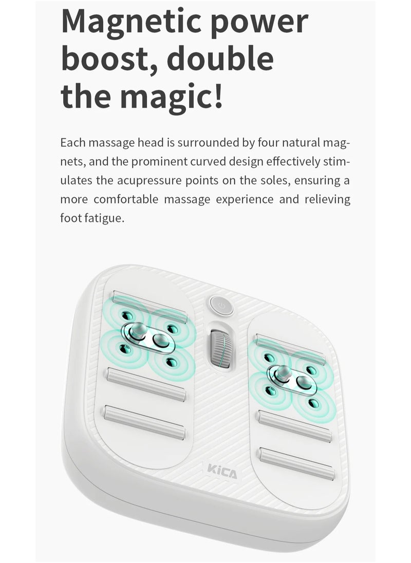Foot Massager /Cordless and Portable / Six Massage Rollers / Simple Control with One Foot / Improve Blood Circulation in Legs / Office / Car / Home Portable Electric Foot Massager - White