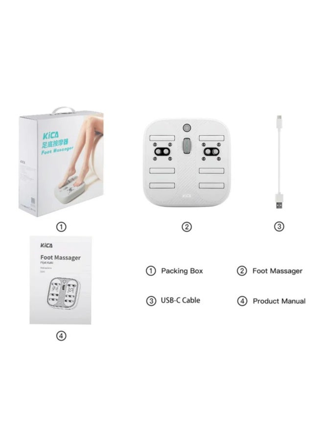 Foot Massager /Cordless and Portable / Six Massage Rollers / Simple Control with One Foot / Improve Blood Circulation in Legs / Office / Car / Home Portable Electric Foot Massager - White
