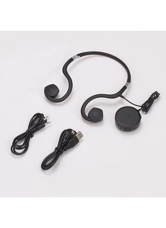 Bonein BN802 Bone Conduction Headphone Wire Headset Foldable Hearing Earphone IP55 Waterproof Earphone with Sound Pickup Built-in 380mAh Battery Black