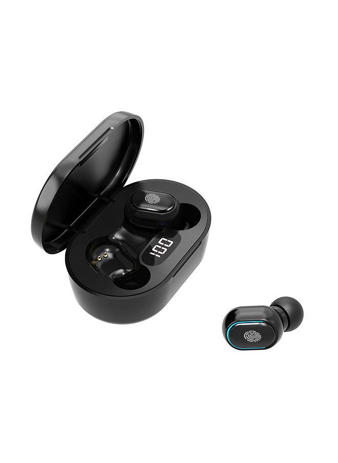 True Wireless Stereo-100 Wireless In-Ear Earbuds with Stereo Sound BT 5.1 Earphones with LED-Digital Display Touch-Control Black