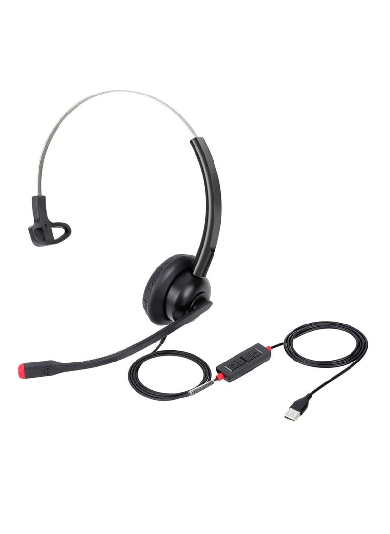 USB Headset with Microphone - Noise Cancelling Mic, PC Laptop Computer Headphone for Home Office, Online Class Skype Zoom