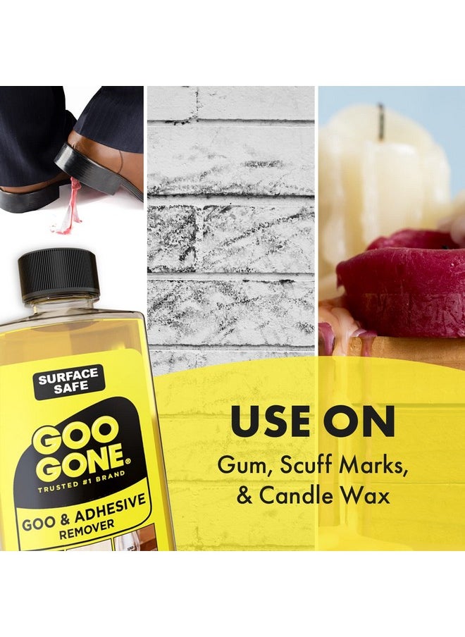 Goo Gone Original Liquid - 8 Ounce - Surface Safe Adhesive Remover Safely Removes Stickers Labels Decals Residue Tape Chewing Gum Grease Tar Crayon Glue