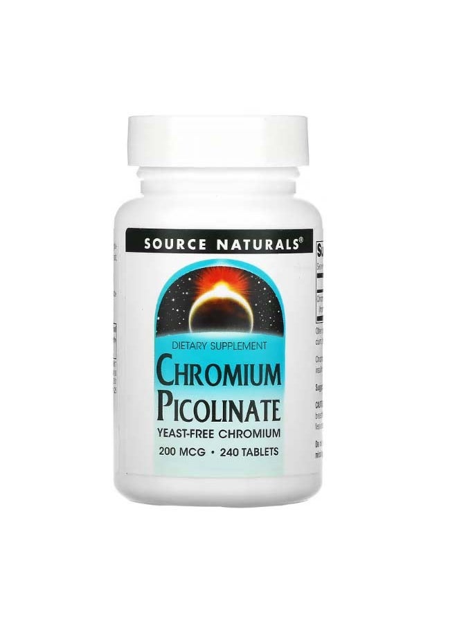 Chromium Picolinate 200 mcg 240 Tablets