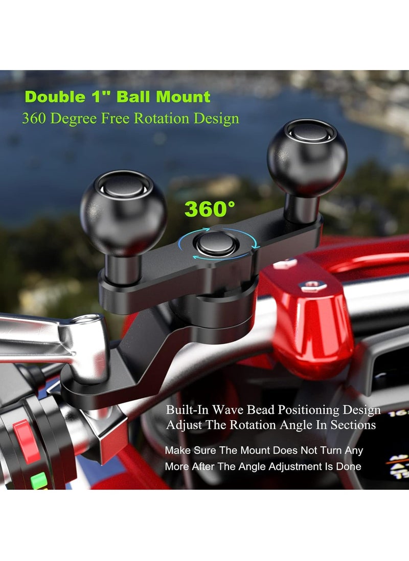 Aluminum Alloy Phone Holder Mount Base Bike Motorcycle Phone Mount Holder Base with RAM Mounts B Size 1 Inch Ball Double Socket Arm