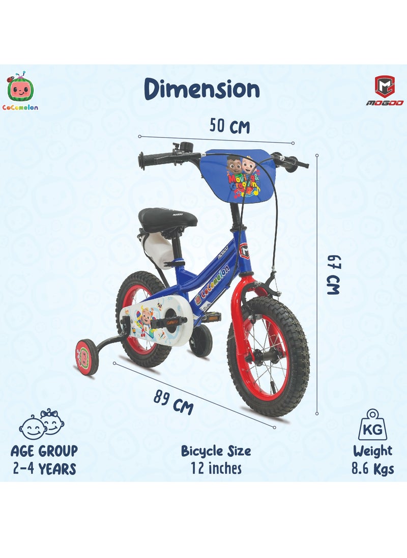 Mogoo - Cocomelon Beats Kids Bike - 12 Inch - Blue