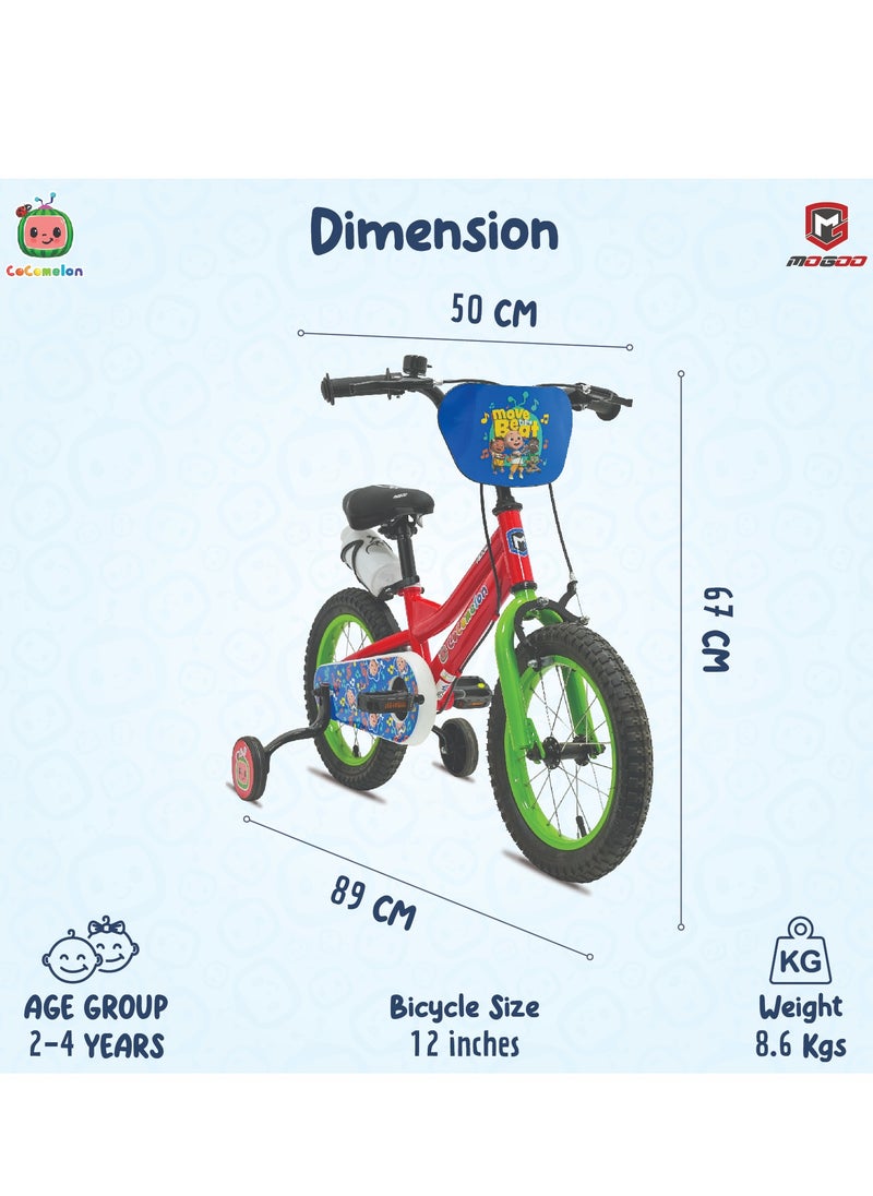 Mogoo - Cocomelon Beats Kids Bike - 12 Inch - Red